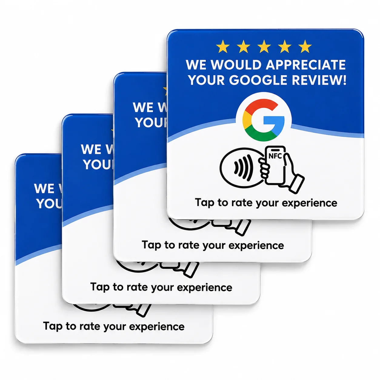 Pack de 4 plaques NFC Google — meilleure valeur, livraison offerte